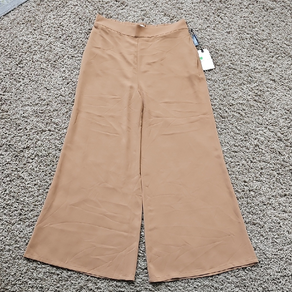 NWT Leith Dress Pants High Waist Wide Leg Elastic Waist Side Zipper Large Slacks